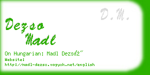 dezso madl business card